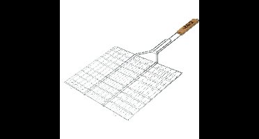 BBQ/barbecue rooster - klem grill - metaal/hout - 65 x 41 x 2 cm