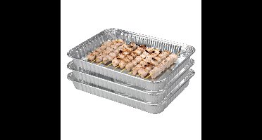 BBQ Collection barbecue grillschalen - Set van 96x stuks - 32 x 23 cm - Vlees grillen - BBQ rooster