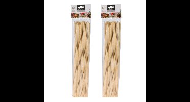 BBQ Sate/spiesjes prikkers - 100x - bamboe hout - 40 cm - spiezen - satestokjes