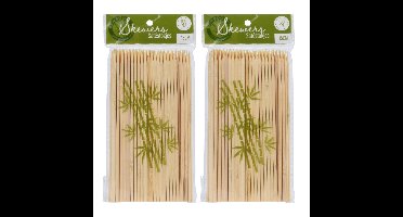 BBQ Sate/spiesjes prikkers - 200x - bamboe hout - 15 cm - spiezen - satestokjes