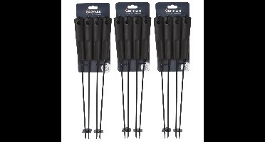 BBQ spiezen - 12x stuks - metaal - 44 cm - vleespennen voor vlees - barbecue accessoires