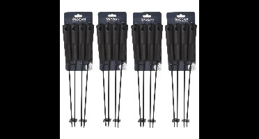 BBQ spiezen - 16x stuks - metaal - 44 cm - vleespennen voor vlees - barbecue accessoires