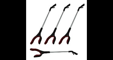 Benson Afvalgrijper - 4x - draaibare kop - 82 cm - kunststof - zwart - grijphulp