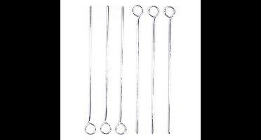 Benson BBQ/barbecue spiezen/vleespennen - 24x - metaal - 28 cm