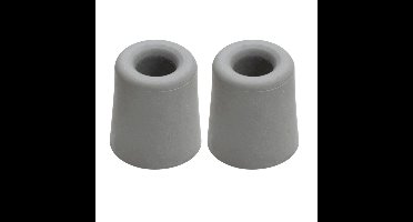 Benson Deurbuffers / deurstoppers rubbers - 2x - grijs - 24 x 30 mm - met schroefbevestiging