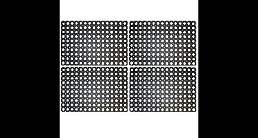 Benson Deurmat - 4x - rubber - 60x40 cm - schoonloopmat - rubberring - ringmat - buitenmat