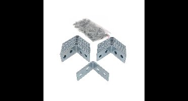 Benson Hoekankers - 16x stuks - incl. schroeven - 25x14,5 mm - metaal