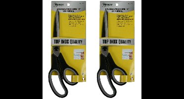 Benson huishoud/keukenschaar - 2x - zwart/grijs - rvs/kunststof - 25 cm