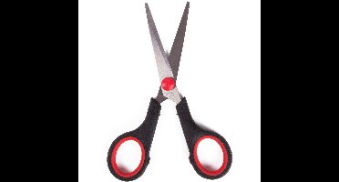 Benson huishoud/keukenschaar - zwart/rood - rvs/kunststof - 13 cm