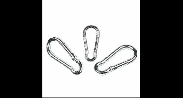 Benson Karabijnhaken - 12x stuks - verzinkt - 5 x 50 mm - musketonhaken