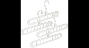 Benson Multifunctionele kledinghangers - 4x stuks - 33 cm - verticaal gebruik