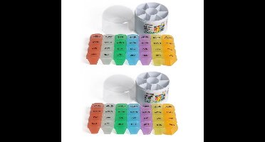 Benson Pillendoosje - 2x stuks - 28 vakjes - gekleurd - medicijnen doos