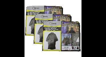 Benson Regenponcho - 3x stuks - zwart - herbruikbaar - voor volwassenen - poncho