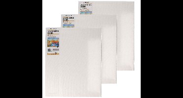 Benson Schildersdoek - 3x - 40 x 50 cm - blanco canvas - katoen - 280 grams