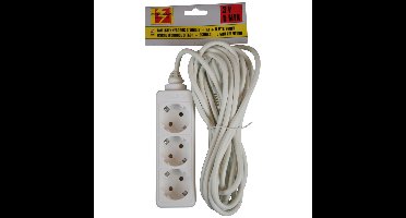 Benson Stekkerdoos - 2x - 3-voudig - 5 meter aanloopsnoer - randaarde - verlengsnoer