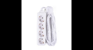 Benson Stekkerdoos - 4-voudig - wit - 1,5 meter - randaarde