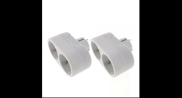 Benson Stopcontactsplitterr - 4x stuks - duo - wit - randaarde