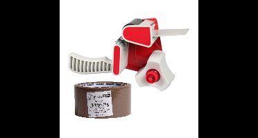 Benson Tape dispenser/houder - kunststof - incl. 2 rollen verpakkingstape