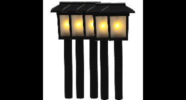 Benson Tuinlamp prikspot - 5x - solar - vlam effect 34,5 cm - sfeervolle tuinverlichting