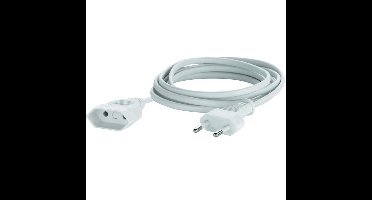 Benson Verlengsnoer plat - 5 meter - wit - verlengkabels - voor binnen