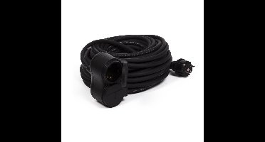 Benson Verlengsnoer - zwart - 10 meter - 2 ingangen - waterdicht