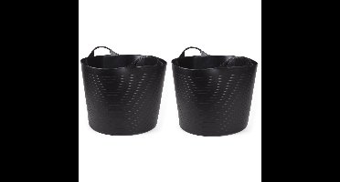 Benson Wasmand - 2x - flexibel - rond - zwart - 45 liter - Emmer