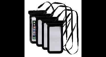Benson Waterdichte telefoonhoes - 4x - meerdere ritsvakken - verstelbare riem - 18 x 14 cm - lichtge