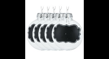 Beschrijfbare kerstballen - krijtvlak - 10x stuks - 10 cm - kunststof
