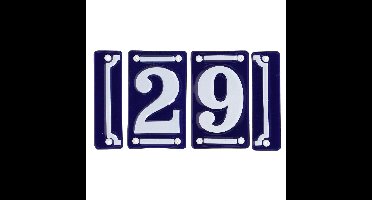 Best for Boots huisnummer 29 - met sierrand - Oudhollands - emaille - blauw/wit