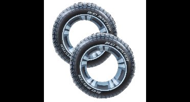 Bestway multipak van 2x stuks opblaasbare autoband zwembanden/zwemringen 91 cm
