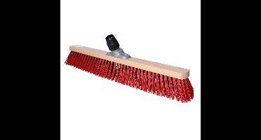 Bezemkop buiten - rood - hout/nylon - 60 cm
