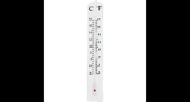 Binnen/buiten thermometer XXL- Wit - kunststof - 45 x 10 cm - binnen/buiten