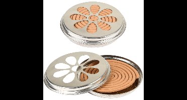 Blik met citronella wierook spiralen - 2x - 14 cm - 6-12 branduren - citrusgeur
