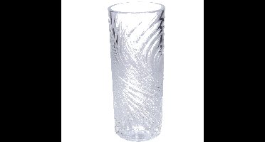 Bloemenvaas cilinder - geribbeld glas - D10 x H25 cm