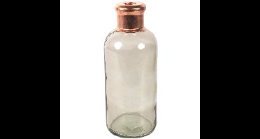 Bloemenvaas Firm Bottle - transparant beige/koper - glas - D11 x H27 cm