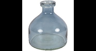 Bloemenvaas Low Bottle - transparant blauw - glas - D18 x H20 cm
