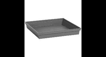Bloempot kunststof onderschaal Toscane - antraciet grijs - vierkant - L27 x B27 x H4 cm