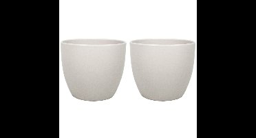 Bloempot mat taupe keramiek voor kamerplant H13.5 x D15.5 cm