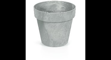 Bloempot/plantenpot - betonlook - lichtgrijs - kunststof - Dia 25 cm