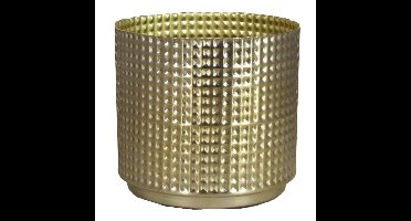 Bloempot/plantenpot Kavala van metaal goud D17 x H17 cm