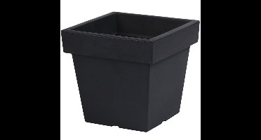 Bloempot/plantenpot vierkant - 15 liter - antraciet - kunststof buiten potten