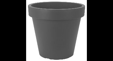 Bloempot/plantenpot voor binnen en buiten - D20 x H18 cm - antraciet grijs - kunststof