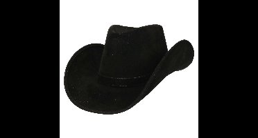 Boland Carnaval verkleed Cowboy hoed Nebraska - zwart - voor volwassenen - Western/explorer thema