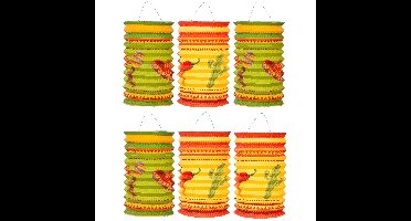 Boland Lampionnen Mexico - 8x stuks - mexicaans thema - fiesta - versiering