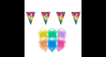 Boland Party 4e jaar verjaardag feest versieringen - Ballonnen en vlaggetjes