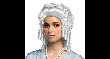 Boland party dames pruik - jonkvrouw/middeleeuwen/barok/edelvrouw/prinses - wit - carnaval