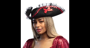 Boland Piraten hoed - 59 cm - dames - driesteek hoed - carnaval - piraten thema