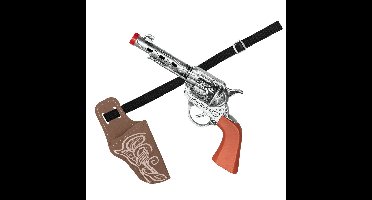 Boland Verkleed Cowboy Holster - verstelbaar - met revolver - western accessoires