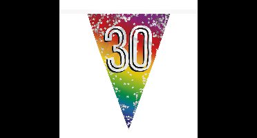 Boland Vlaggenlijn 30 jaar - 6 meter - glitter folie - slinger - 30e verjaardag versiering