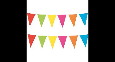 Boland Vlaggenlijn - 4x - multicolor - 10 meter - kunststof - vlaggentjes/versiering - uv bestendig